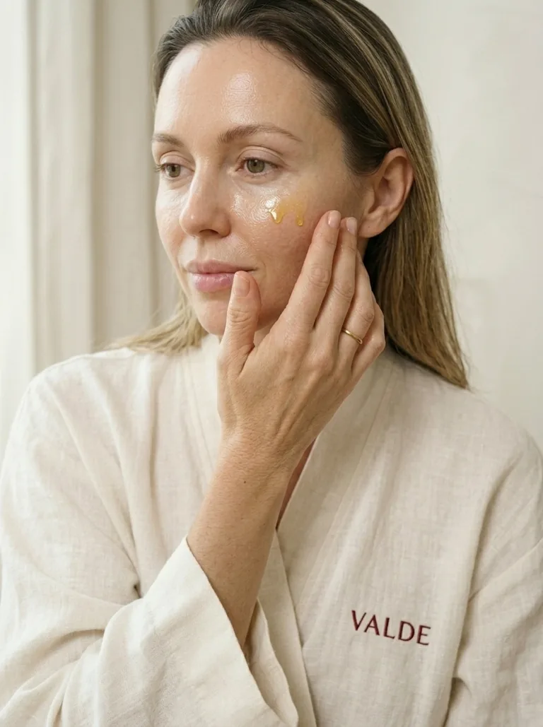 VALDE face-care oil application